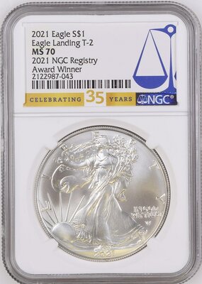 Silver Eagle 2021 Type 2 Award Winning 35years label obverse.jpg