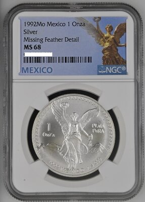 1992 Onza Missing Feather Reverse MS68.jpg